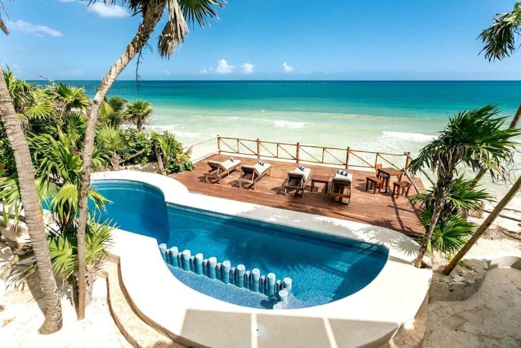 Luxury 5-Br Beachfront Home In Tulum Casa Sofia Gato Dış mekan fotoğraf